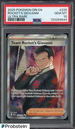2025 Pokemon Dri EN Ultra Rare #225 Rocket's Giovanni PSA 10 GEM MINT - Image 1
