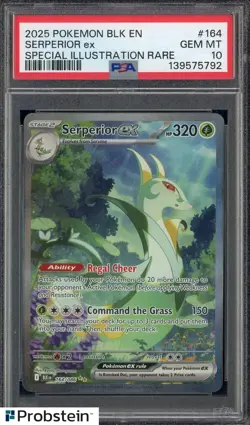 2025 Pokemon BLK EN #164 Serperior ex Special Illustration Rare PSA 10 GEM MINT - Image 1