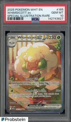 2025 Pokemon WHT EN #165 Whimsicott ex Special Illustration Rare PSA 10 GEM MINT - Image 1