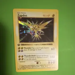 Pokemon Zapdos Base Set Shadowless Holo 1st Edition Rare 16/102 90 HP - Image 1