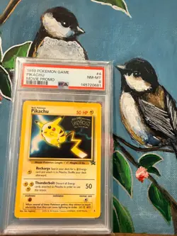 1999 POKEMON PIKACHU #4 - BLACK STAR PROMO - WB MOVIE PROMO - NM / Mint - PSA 8 - Image 3