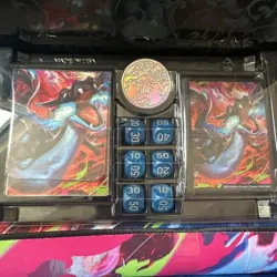 MEGA CHARIZARD ex UPC Play Mat, Dice, Deck Box & Coin Pokemon TCG Accessories - Image 4