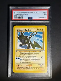 2002 POKEMON NEO DESTINY 1ST ED #111 SHINING RAICHU PSA 1 (POP 8) - Image 1