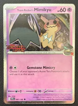 Pokemon Team Rocket's Mimikyu 087/182 Destined Rivals STAMPED NM - Image 1
