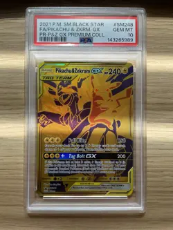2021 Pokemon SM Black Star Promo Premium Pikachu & Zekrom GX FA #SM248 - PSA 10 - Image 1