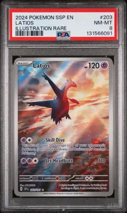 Latios 203/191 Illustration Rare Ssp En Surging Sparks Pokemon PSA 8 - Image 1