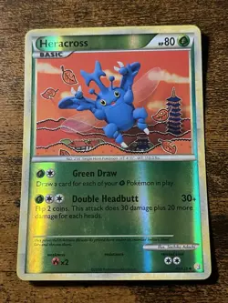 Pokemon TGC Heracross 43/123 Reverse Holo Heart Gold & Soul Silver - Image 1