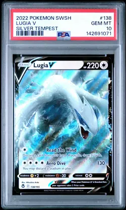 2022 POKEMON SWORD & SHIELD SILVER TEMPEST #138 LUGIA V PSA 10 - Image 1
