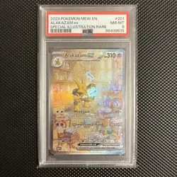 2023 POKEMON MEW EN-151 SPECIAL ILLUSTRATION RARE ALAKAZAM EX 201/165 PSA 8 - Image 1