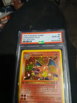 Pokemon TCG Charizard 1999 Base Set Shadowless 1st Edition Holo PSA 10 004/102 - Image 1