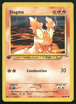 Pokemon Vintage 1st Edition Slugma 082/105 Neo Destiny - HP / DMG - Image 1