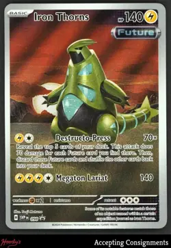 2024 Pokemon Scarlet & Violet Temporal Forces Black Star Promo #098 Iron Thorns - Image 1
