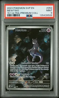 2023 POKEMON SVP EN-SV BLACK STAR PROMO 151 ULTRA-PREM COLL #052 MEWTWO PSA 9 - Image 1