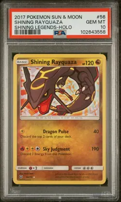 2017 POKEMON SUN & MOON SHINING LEGENDS #56 SHINING RAYQUAZA-HOLO PSA 10 - Image 1