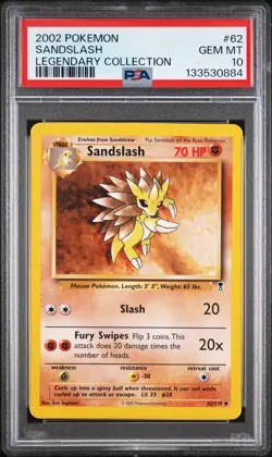 2002 POKEMON LEGENDARY COLLECTION #62 SANDSLASH PSA 10 - Image 1