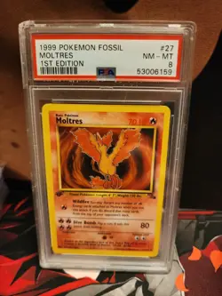 PSA 8 Pokemon Zapdos 30/62 1st ed Fossil Non-holo - Image 3