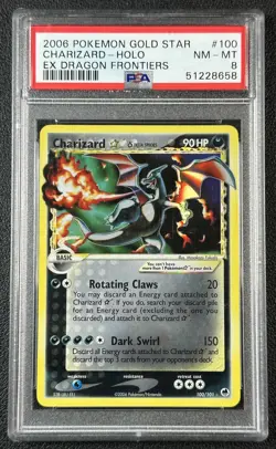 CHARIZARD PSA 8 2006 POKEMON GOLD STAR #100/101 EX DRAGON FRONTIERS HOLO - Image 1