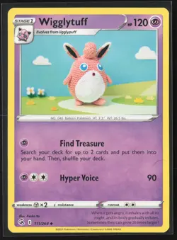 Wigglytuff Uncommon SWSH08: Fusion Strike 111/264 NM Pokemon Asako Ito Crochet - Image 1