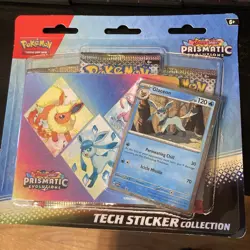 Pokemon TCG Prismatic Evolutions Tech Sticker Collection Glaceon 3 Pack Sealed - Image 1