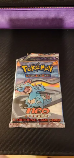 2000 Pokemon Neo Genesis Blister Pack (Feraligatr Pack Art) Sealed - Image 2