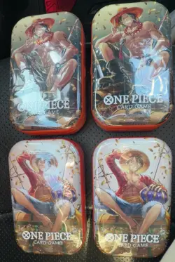 One Piece TCG Vol. 2 OP-13 Tins Sealed LOT OF 4 SEALED Luffy and Ace - Image 1