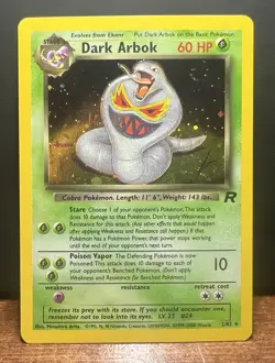 Dark Arbok 2/82 Team Rocket Holo Rare Vintage Pokemon Card WOTC SWIRL - Image 1