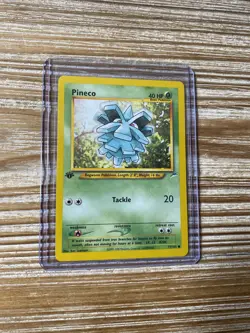 1st Edition Pineco 77/105 Neo Destiny Pokemon Card WOTC LP-NM - Image 1