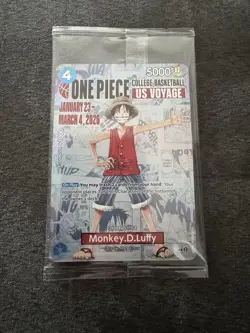 One Piece Monkey D. Luffy US Voyage College Basketball Promo Card Sealed - Image 1