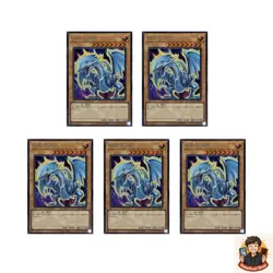 5 card Blue-Eyes White Dragon QCAC-JP021 (9th artwork) Secret Rare YuGiOh - Image 1
