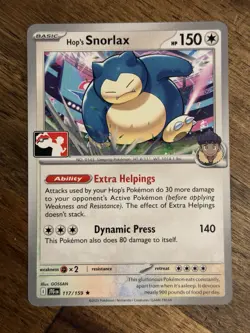 NM Hop's Snorlax 117/159 Play! Pokemon Prize Pack Series 8 Journey Together Card - Image 1