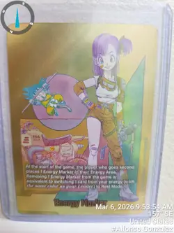 Dragon Ball Super Card Game SB02 Energy Marker E-73* gold Bulma/Kid Goku - Image 1