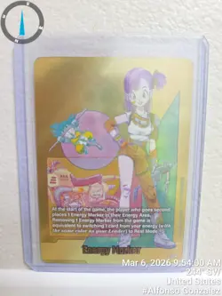 Dragon Ball Super Card Game SB02 Energy Marker E-73* gold Bulma/Kid Goku - Image 3