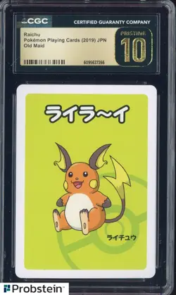 2019 Pokemon Old Maid Playing Cards Japanese Raichu CGC 10 PRISTINE - Image 1
