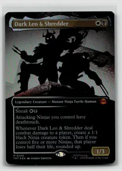 Dark Leo & Shredder (Borderless) 220 Teenage Mutant Ninja Turtles Foil - NM - Image 1
