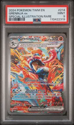 PSA 9 Greninja ex 214/167 Pokemon Twilight Masquerade Special Illustration Rare - Image 1