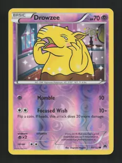 Drowzee 50/122 Common BREAKpoint Pokemon Reverse Holo Near Mint - Image 1