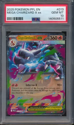 2025 Pokemon Phantasmal Flames EN 013 Mega Charizard X ex PSA 10 - 140505511 - Image 1