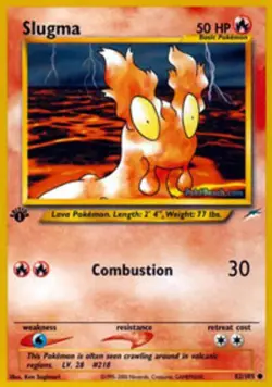 Slugma - 82/105 - Common - 1st Edition PL/MP, English Pokemon Neo Destiny - Image 1