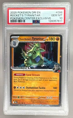 7611 Team Rocket's Tyranitar 2025 Pokemon Destined Rivals #096 Promo Holo PSA 10 - Image 1
