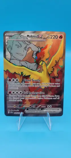Pokemon Team Rocket's Moltres EX Full Art Holo 208/182 Sv10 Ultra Rare 220 HP - Image 1