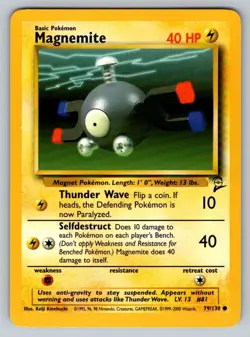2000 Pokemon Base Set 2 Vintage WOTC Magnemite 79/130 NM - Image 1