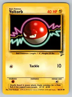 2000 Pokemon Base Set 2 Vintage WOTC Voltorb 98/130 NM - Image 1