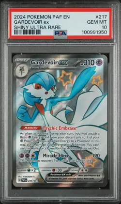 2024 Pokemon PAF EN Gardevoir ex PSA 10 GEM SHINY ULTRA RARE FULL ART 217/091 - Image 1