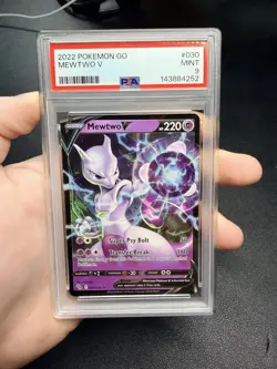 2022 Pokemon Swsh Black Star Promo Mewtwo V Fa Pokemon Go ETB PSA 9 - Image 1