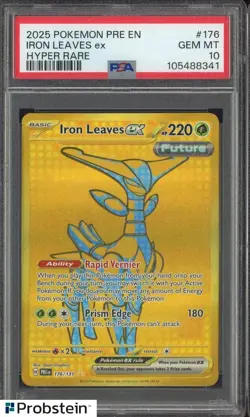 2025 Pokemon PRE EN #176 Iron Leaves ex Hyper Rare PSA 10 GEM MINT - Image 1
