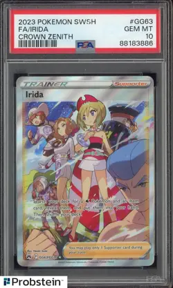 2023 Pokemon SWSH Crown Zenith #GG63 Irida Full Art PSA 10 GEM MINT - Image 1