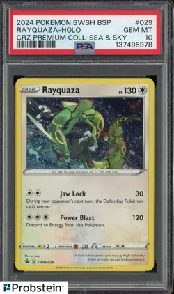 #2 2024 Pokemon SWSH BSP CRZ Premium Collection Sea & Sky Rayquaza Holo PSA 10 - Image 1