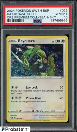 #3 2024 Pokemon SWSH BSP CRZ Premium Collection Sea & Sky Rayquaza Holo PSA 10 - Image 1