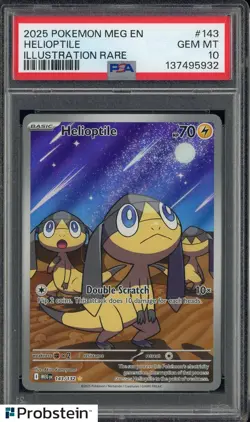 2025 Pokemon MEG EN Illustration Rare #143 Helioptile PSA 10 GEM MINT - Image 1
