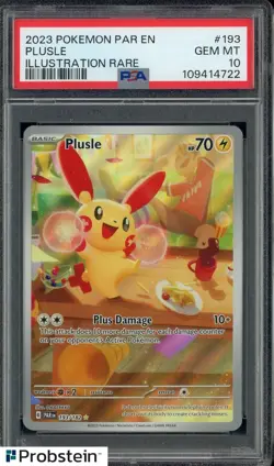 2023 Pokemon PAR EN Illustration Rare #193 Plusle PSA 10 GEM MINT - Image 1